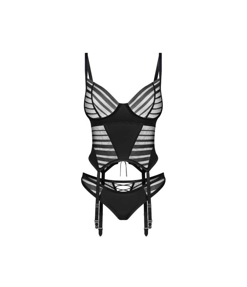 Lune Bellis corset et string - Noirs